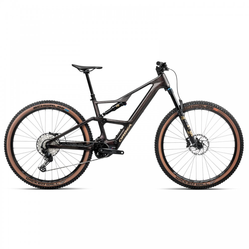 Orbea RISE SL M20 Electric Mountain Bike - 2025 - Cosmic Carbon View - Golden Sand (gloss)